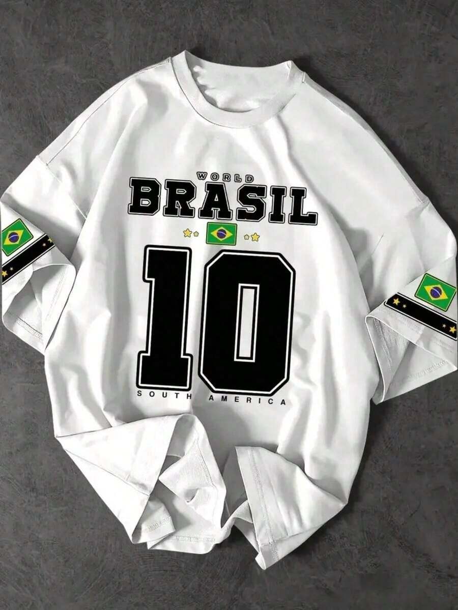 Women's T-Shirt/Blouse For The Brazil Cup (Brazil 10) Stylish 100% - 白色 - 查看 1