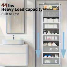 [Thickened 5-Layer Storage Box] Over-The-Door Hanging Storage Organizer With 5 Layers And 10 Large Capacity Pockets | 44lbs Weight Capacity Non-Tipping Over-The-Door Storage Rack, Space-Saving Hanging Shelves For Bedroom, Bathroom, Pantry, Room - Easy-To-Clean Fabric Structure, Suitable For Home, Office, Dorm - Organizing Rack, Home Storage, Lightweight Design, Sturdy Structure, Ideal Choice For Small Space Living - View 11