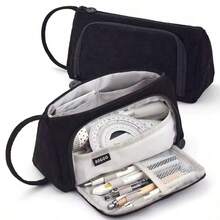 1pc New Minimalist Triangle Plaid Multi-Functional Large Capacity Student Pencil Case/Daily Storage Bag - Multicolor - View 12