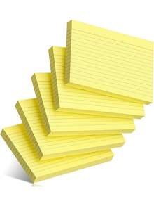 50张3英寸×5英寸粉色横格索引卡片，大学学习闪卡，适用于学校、大学、办公室和家庭收纳整理，耐用学习待办事项清单备忘录卡片，带网格线 - 彩色 - 查看 13