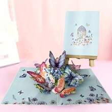 【3D蝴蝶立体贺卡】多功能3D蝴蝶立体贺卡 - 适用于生日、周年纪念、感谢卡等场合，蝴蝶装饰，感恩节佳品 - 單件 - 查看 10