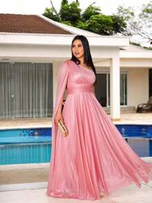 Elegant Long Dress For Wedding, Graduation, Or Bridesmaid - Màu hồng gỉ - Xem 1
