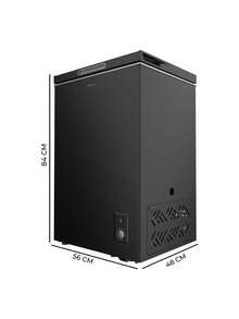 Cecotec Congelador horizontal 99 L Bolero CoolMarket Chest 99 Black E: diseño cofre en elegante negro, ideal para grandes volúmenes de congelación. Función Dual: ajusta fácilmente la temperatura para convertirlo en frigorífico y mantener tus alimentos siempre frescos. Fast Freezing: asegura un congelado ultrarrápido. Con bloqueo infantil para  y cesta interior para un almacenaje ordenado. Clase energética E, control mecánico sencillo, medidas compactas de 54,5 x 47,6 x 83,5 cm, para adaptarse a cualquier espacio. - Multicolor - Ver 2