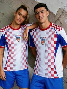 2026 World Cup Croatia Football Jersey - Unisex & Youth Series. Includes Professional "Checkered Army" Match Jersey, Comfortable Crew Neck T-Shirt, And Outdoor Sportswear. Ideal For Supporting The National Team, Training, And Daily Exercise. A Great Gift For Fans Or Personal Wear. White Spring - White - View 7