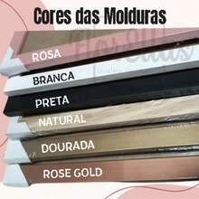 Kit 03 Quadros Decorativo com Moldura Decoração da Casa Quarto Sala Geométrico Rose Gold - Rosê - Visão 3
