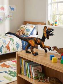 Figura de Dinosaurio Dilofosaurio para Niños, Juguete Prehistórico Detallado y Realista, Muñeco de Dinosaurio para Juego Creativo y Colección, Figura Decorativa Temática Jurásica, Ideal para Regalo Infantil, Fiesta de Dinosaurios y Diversión Diaria - Gris - Ver 1