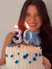 Blue Shell Digit 0-9 Birthday Anniversary Valentine's Day Proposal Party Cake Decor Candles - View 2