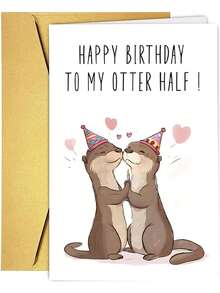 1张生日贺卡及信封 - 充满爱意的生日贺卡 “祝我的另一半生日快乐！” 可爱贺卡 浪漫生日礼物卡 生日快乐贺卡 - 查看 4