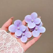 2pcs 3D Double Flower Butterfly Hair Clips, Suitable For Daily Wear - Hair Clip - View 13