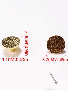 5pcs Handmade Hammered Copper Alloy Pull Handles, Solid Copper Gold Round Knobs, Suitable For Wardrobe, Cabinet, Drawer, Dresser, Furniture, Free Screws Included - gold - View 8