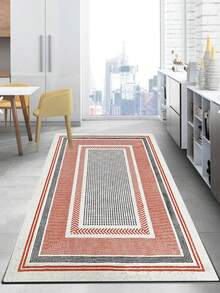 Kitchen Rug - Kitchen Runner Rug - Machine Washable, Non Slip Kitchen Mat, 60*150, 60*200, 80*200, 100*200, 120*180 Cm, Made In Türkiye - Burnt Orange - View 2