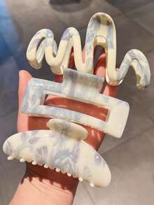 3pcs/Set New Versatile Large Hair Claw, Ink Painting Style, Suitable For All Seasons - Multicolor - View 13