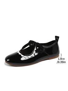 Giày bệt nữ kiểu dáng mới, viền ren, màu trơn, kiểu dáng cổ điển, thoải mái khi mang hàng ngày, thích hợp cho hoạt động ngoài trời, công sở, phối cùng áo khoác và vest. - màu đen - Xem 6