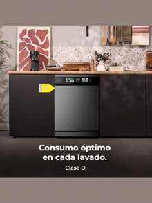 Cecotec Bolero Aguazero 6210 深色 60 厘米洗碗機 - 15 套餐具容量，低能耗，超大全彩顯示屏，第三個餐具托盤，8 種程序，雙區變壓洗滌，高度可調托盤，半載功能，可編程啟動，兒童鎖系統 - 查看 3