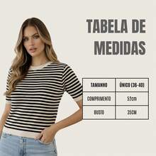 Striped Knit Summer Blouse - New Collection - 白色沙子 - 查看 3