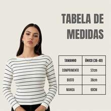 Long-Sleeved Striped Modal Knit Blouse For Cold Winter Weather. - Black With Off - View 4