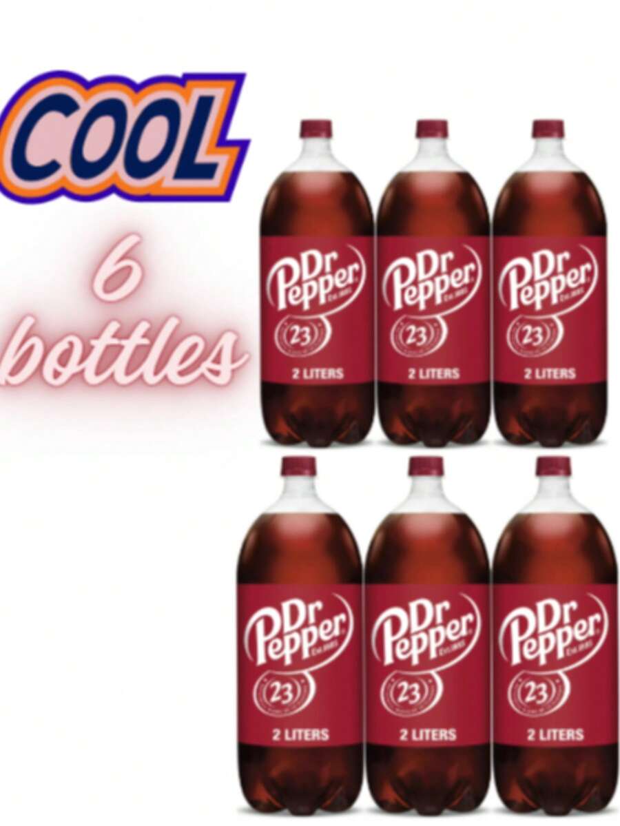 Dr Pepper Carbonated Cola Soft Drink, 2L Bottles, Pack Of 6 Family Size Soda - Soda Pop - View 1