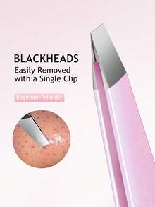 SHILING High Quality Stainless Steel Depilation Tool, Pink Angled Tweezer Eyebrow Trimmer - View 1