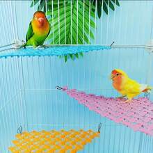 Perchoir pour perroquet, hamac respirant, perchoir pour oiseaux, accessoire de cage à jouet d'escalade, hamac triangulaire confortable pour l'été pour animaux de compagnie, lit suspendu à bascule - Voir 5