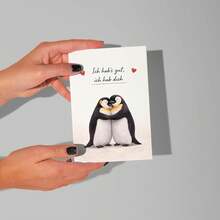 1pc Penguin Card With Envelope - Cute Card With Two Hugging Penguins & Saying "Ich Hab's Gut, Ich Hab Dich" - Perfect Thank You Card, Birthday, Valentine's Day For Friends & Partner - View 7