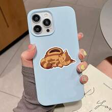 Cute Sleeping Cat Sticker, Adorable Brown Tabby Kitten Vinyl Decal, Kawaii Anime Animal Art For Laptop Phone Case Water Bottle, Wholesome Cottagecore Aesthetic Gift For Cat Mom Pet Lovers, Waterproof DIY Planner Decor Stickers Scrapbook Supplies Scrapbooking - Light Film - View 4