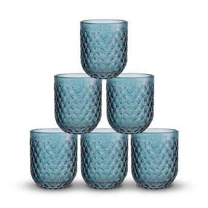 Santa Clara Set 6 Vasos de Cristal Agua 270cc y 430cc Modelos Odiel y Orbel, Vasos de Vidrio con Relieve en Varios Colores, Aptos para Lavavajillas y Microondas - Envío GRATIS ✅ Entrega 24/48h a España (península)