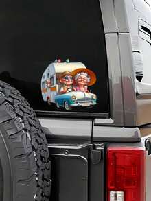1pc Funny Dancing Elderly Couple PVC Sticker, Waterproof Vinyl Decal For Car/Motorcycle/Truck/Laptop, Scratch-Resistant Cover And Decoration, Bumper/Toilet/Wall Adhesive - one-size - View 10