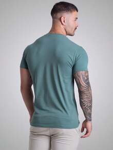 Kit Of 2 Men's Egyptian Cotton T-Shirts With Elastane Men's Basic Round Neck T-Shirt - 白色 - 查看 5