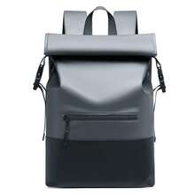 New Black Waterproof Flap Cover Backpack For Men, Business Travel Commute Office Laptop Bag, Leisure Outdoor Fitness Bookbag, Middle School Student Gift Bag School Bags Large Capacity Bag Travel Bags Office Bag Waterproof Backpack Laptop Case - 深灰色 - 查看 2