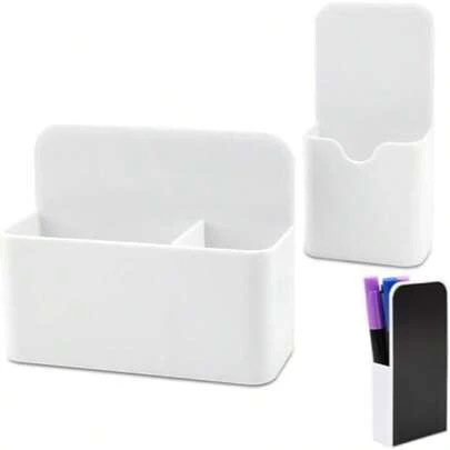 Organizador magnético para bolígrafos y suministros - Soporte multifuncional para bolígrafos que puede almacenar marcadores, lápices, tijeras, llaves, chinchetas, imanes y otros artículos esenciales para la oficina/hogar, base magnética resistente que se adhiere firmemente a pizarras blancas, refrigeradores, armarios de almacenamiento y superficies metálicas, adecuado para el hogar, la oficina o el aula