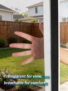 Black Zipper Window Screen Mesh Set, Easy Hook & Loop Install, Breathable Anti-Mosquito Net Curtain For Home, Removable Insect Protection - Zipper Style - View 5