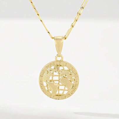 1pc European And American Classic Copper Lucky Element Guardian Light Limited Edition Pendant Necklace, Suitable For Christmas/Thanksgiving/Halloween/Mother's Day/Valentine's Day Couples/Friends/Godparents Gift, Catholic First Communion, Gift, Daily And Festival Wear Prayer