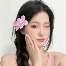 2pcs 3D Double Flower Butterfly Hair Clips, Suitable For Daily Wear - Hair Clip - View 10