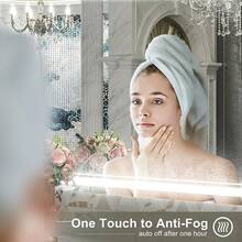 ShangPuYun Premium LED Bathroom Mirror With Lights|Anti-Fog,Touch-Sensitive Dimmer,Dimmable Wall-Mounted Vanity Mirrors ,High Definition Makeup Mirrors,Size 24*16in,Room Decor,Bathroom Decor And Accessories - 美規A型插(110-127V) - 查看 3