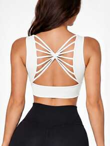 Women's Cropped Top In Spandex With Padded Cups, Sweetheart Neckline, Fashionable, Versatile, Blogger-Friendly, Comfortable. - Blanco - Ver 3