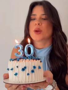Blue Shell Digit 0-9 Birthday Anniversary Valentine's Day Proposal Party Cake Decor Candles - View 8
