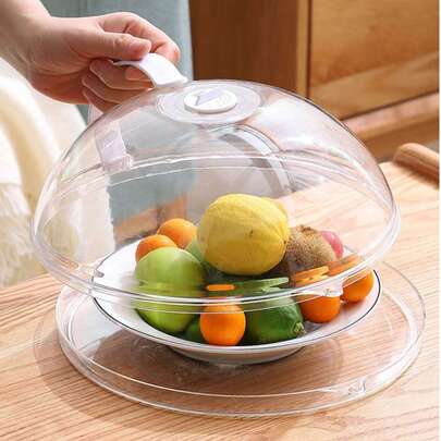 1 cái nắp đậy thức ăn dùng cho lò vi sóng, chắn dầu mỡ và bắn dầu, bảo vệ màn hình máy hâm nóng thức ăn, nắp bảo quản thực phẩm