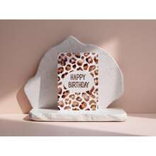 1pc Birthday Card With Leopard Print With Envelope - Cute Greeting Card "Happy Birthday" In Watercolour Look For Men And Women - Birthday Gift Card - View 7
