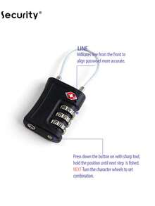 1pc TSA Approved Travel Luggage Lock, Self-Set Combination Lock, Suitable For School Gym Lockers, Luggage, File Cabinets, Tool Boxes, Boxes, ABS Steel Cable Luggage Lock, Travel Essential Portable Lock, Applicable For Dorm, School Supplies, Travel Backpack, Suitcase, Luggage, Travel Gear, Fitness Equipment, TSA Approved Lock - Multicolor - View 3