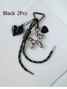 1pc Creative DIY Double Heart Shaped Keychain With Triangle Spring Clasp Dog Balloon Keychain Accessory Wallet Hanger Keychain Pendant Balloon Dog Keychain Fun Decorative Item Car Keychain Keychain Accessories - Multicolor - View 9