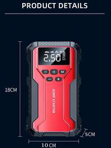 Air Compressor Jump Starter, Power Bank - Fast Phone Charging, Car Battery Charger, Emergency LED Light, Rapid Inflation, Tire Pressure Detection, Portable 12V Car Battery Booster - Multicolor - View 12