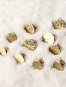 5pcs Handmade Hammered Copper Alloy Pull Handles, Solid Copper Gold Round Knobs, Suitable For Wardrobe, Cabinet, Drawer, Dresser, Furniture, Free Screws Included - gold - View 3