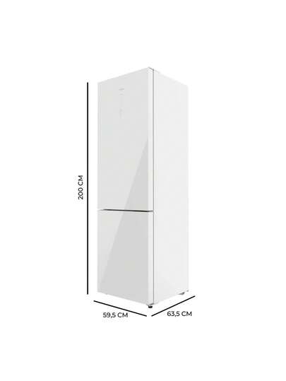 Cecotec Refrigerador Bolero CoolMarket 356L Branco D Combi - Sistema Multi Airflow No Frost, compartimento de umidade e gaveta para frutas e verduras para conservação ideal dos alimentos. Economia de energia com compressor inverter e modos  e Férias. Porta reversível, resfriamento e congelamento rápidos, alarme de porta aberta.