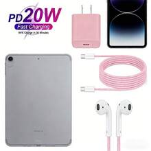 Cargador de pared rosa de 110-127V, cargador rápido USB C PD20W y cable compatible con iPhone 17/16/16pro/16pro Max/16plus/15/15pro/15plus/15promax. Cargador de pared Tipo C que incluye cable de carga de C a C para todos los teléfonos Tipo C, compatible con la carga súper rápida . Regalo del Día de San Valentín - Tipo de Enchufe A USA (110-127V) - Ver 1