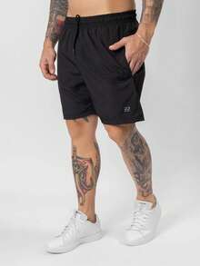 Kit Of 3 Premium Men's Gym Shorts Luzzoo Training Beach Running Shorts, Elasticated Lightweight Fabric - 黑色/灰色/海軍藍 - 查看 6