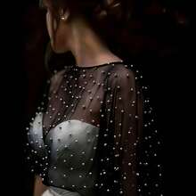 1 chiếc phụ kiện đội đầu cô dâu bằng ngọc trai giả sang trọng, hàng mới về, khăn voan lưới ngọc trai giả thanh lịch. - Nhiều màu - Xem 6