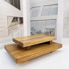 1pc Wooden Bathroom Countertop Tray, Striped Pattern Soap Dish, Candle Holder Home Decor Display Tray, Suitable For Snacks, Drinks, Sushi, Steak, Desserts, Cakes, Bread, Breakfast, Tea - Wooden Bathroom Tray, Kitchen Display Tray - Rust Brown - View 13