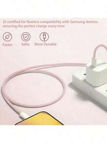 Cargador de pared rosa de 110-127V, cargador rápido USB C PD20W y cable compatible con iPhone 17/16/16pro/16pro Max/16plus/15/15pro/15plus/15promax. Cargador de pared Tipo C que incluye cable de carga de C a C para todos los teléfonos Tipo C, compatible con la carga súper rápida . Regalo del Día de San Valentín - Tipo de Enchufe A USA (110-127V) - Ver 4