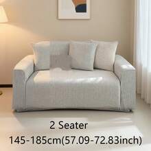 1 件豪华天鹅绒沙发套，优雅奢华，防滑、防尘、防刮，适合所有季节、卧室、客厅和书房 - 淺灰色 - 查看 16