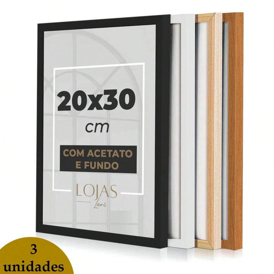 LojasLari Kit Of 3 Acetate Frames 20x30 For Photography Certificate/Diploma - Một cỡ - Xem 1